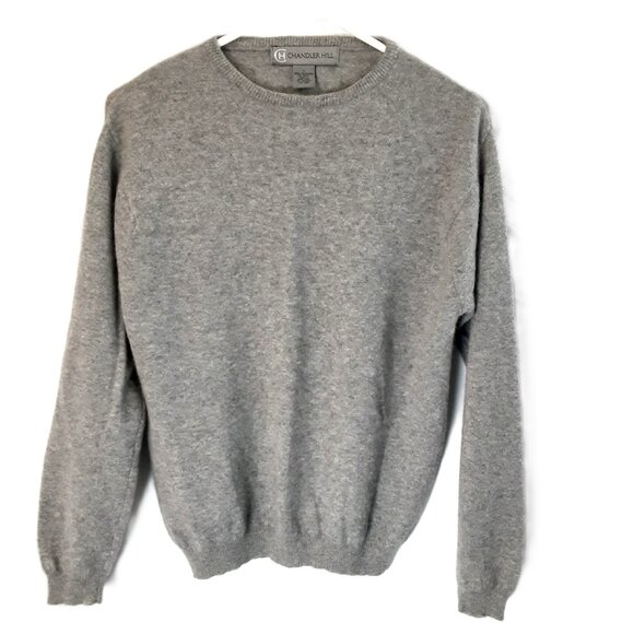 Vintage Chandler Hill 100% Cashmere Sweater Size SMALL Long Sleeve Gray Pullover - Picture 1 of 7